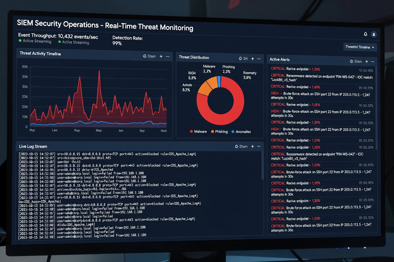 SIEM Dashboard with ML Threat Detection preview